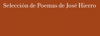 Selección de Poemas de José Hierro